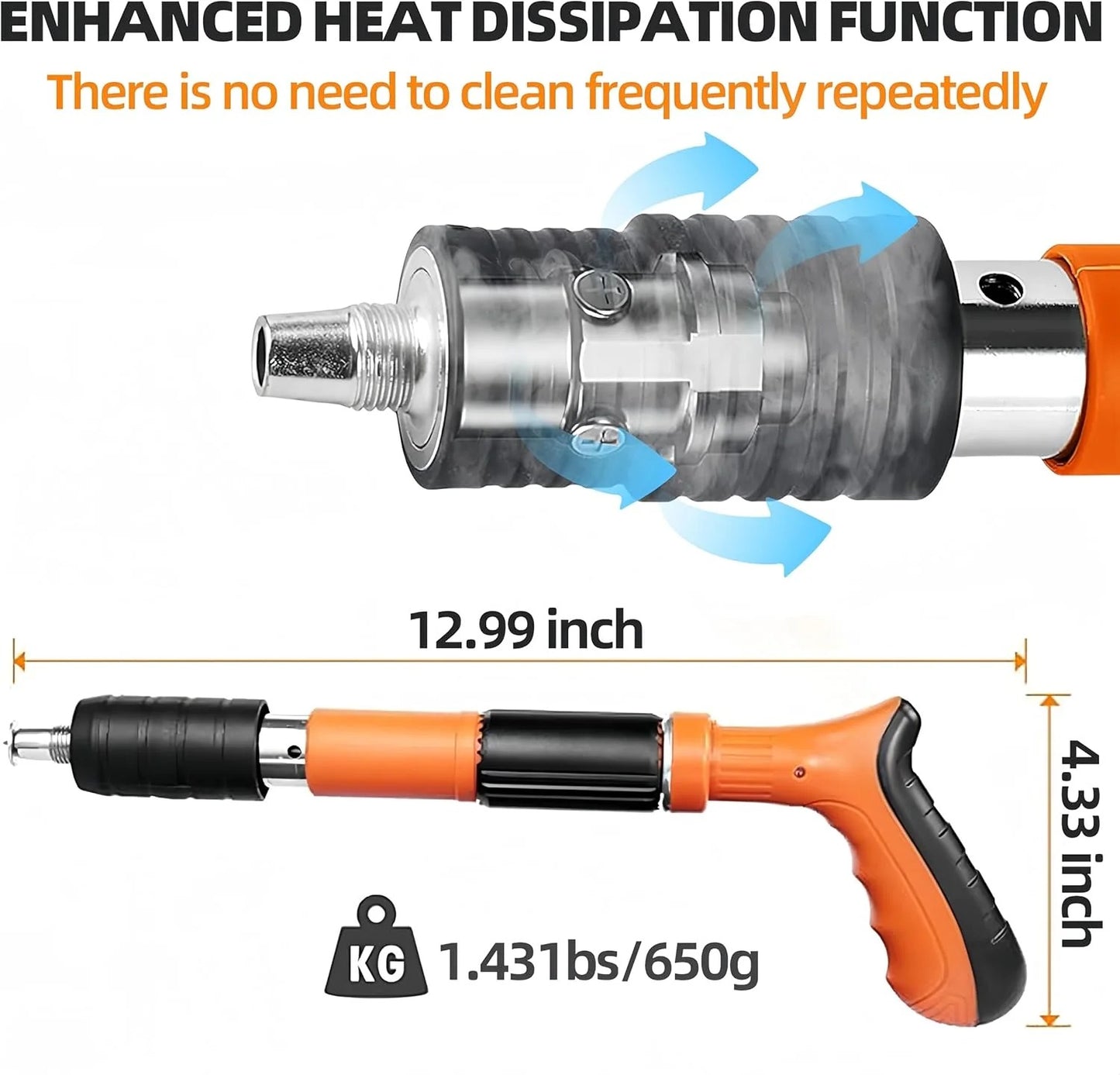 Concrete Nail Machine Kit with Free Nails,5 Speed Adjustable Manual Steel Nailer