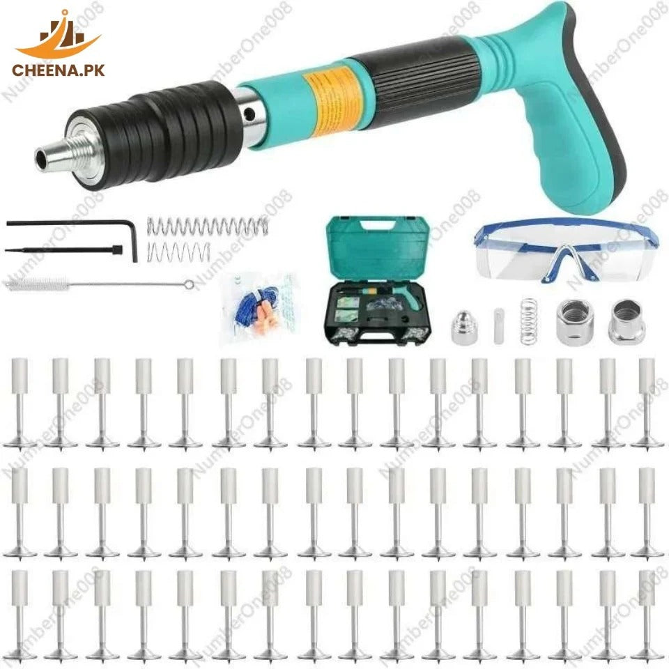 Concrete Nail Machine Kit with Free Nails,5 Speed Adjustable Manual Steel Nailer